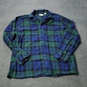 J. Crew Plaid Pajama Button Shirt Sleepwear Long Sleeve  Mens Size L Large
